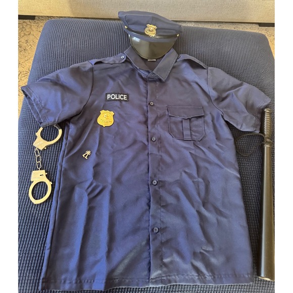 Spirit Halloween Police Costume Shirt Hat‎ Badge and Accessories Set Men S M - Picture 6 of 12